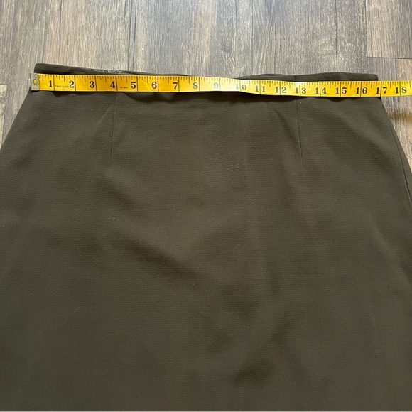 Emporio Armani Vintage Dark Olive Green Knee Length Straight Pencil Skirt Size L - Picture 13 of 13
